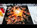 🔥 Gorgeous Blowout in Fiery Orange and Red - Acrylic Pouring - Fluid Art - Acrylic Painting