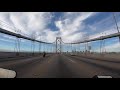 Motorcycle lanesplitting through gridlocked traffic on the Bay Bridge