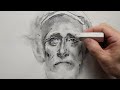 How to use charcoal to portray a senior gentleman in 31 minutes