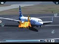 X Plane Fictonal Crashes - AlaskaAirlines Slips off runway due to landing gear failure then explodes