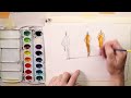 EXTREME BEGINNERS - Simple Shore and Seascape Painting with Figures in Watercolor with Chris Petri