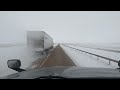 Accident in the snow, Wyoming, I-80, at 3:39