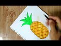 How to draw pineapple fruit Easy | drawing pineapple | pineapple drawing | pineapple @SajusArt