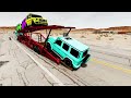 TRANSPORTING PIXAR CARS & FRUITS WITH COLORED & JOHN DEERE vs CLAAS vs TRACTORS - BeamNG.drive