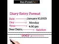 Diary Entry Format 👍💯(part 1) Easy #shorts #diary #format #english