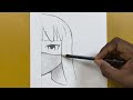 Easy anime sketch | How to draw anime girl step-by-step easy