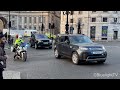 Prince William & Kate Middleton police escort in London