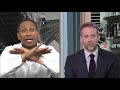 Stephen A., Jay Williams' hilarious reactions to Max’s clutch Kawhi vs. Kobe stance  | First Take