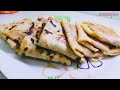 Easy salty crepe recipe (without milk) - pizza and cheese fillings