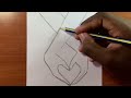 رسم سهل | تعلم رسم ايادي على شكل قلب بقلم رصاص