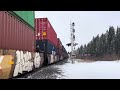 CN 2882 & 5642 blasting through Chip Lake, AB