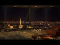 Cozy Bedroom With A Night View Of Paris In Heavy Rain - Jazz Music for Relax and Study
