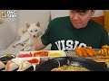 ASMR MUKBANG | fire noodle ramyeon, kimbap, kimchi recipe ! eating