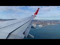 SCENIC 737-800 Approach and Landing Barcelona — Views of Pyrenees and Coast