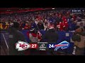 Mahomes dodging snowballs from the Bills Mafia