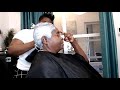 Relaxer on gray hair | Relaxer n salt and pepper hair| Coloring salt and pepper hair|