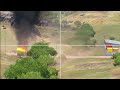 RUSSIA Panic! Russian Tank Ammunition Convoy Destroyed by US BGM-71 TOW Missile on Bridge