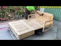 How To Build And Assemble A Chair Combination With Bed Have Large Storage Compartments - Woodworking