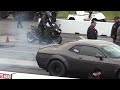 H2R Kawasaki vs 900hp Muscle Car - drag racing