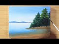 Easy Landscape Acrylic Painting on canvas for Beginners 🌊