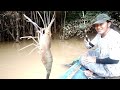 Most THRILLING!! Fishing for monster prawns, monster baboon prawns that guard Kalimantan rivers