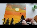 Turning Trash into Treasure Sunset Painting on waste sheet with acrylics