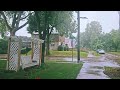 Relaxing Walk Through Rain in an American Neighborhood in Minnesota | Rain and Nature Sounds 4K
