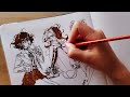♥️ Chill Sketchbook Session // Drawing my Characters with a TWSBI Fountain Pen