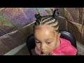 HOW TO BRAID TWO PONYTAILS WITH A KNOT BUN |CUTE PROTECTIVE HAIRSTYLES FOR BLACK KIDS 👧🏽