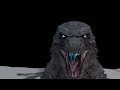 Godzilla roar and atomic breath(head view)