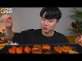 ASMR MUKBANG | Fire noodles, fried chicken, enoki mushroom, korean eating sound !
