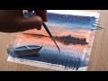 Watercolor Painting Tutorial | Simple Lake scenery | Watercolor Painting Techniques