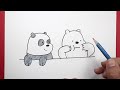 #رسم الدببة الثلاثة || كيف ترسم قطبي وبندا بالخطوات للأطفال || Drawing we bare bears