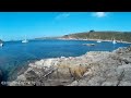 Devon Lugger 'aka' Drascombe Lugger off Cellars Beach in Devon