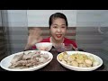 Thịt Luộc ,cà muối  chấm mắm tôm /nga vlogs