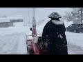 除雪1時間半、雪国の苦労【ロータリー式除雪機】やってもやっても次から次へつもってく