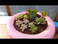 How to make a cement flowerpot with a tire, easy to make flowerpot, garden flowerpot