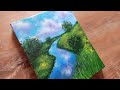 Easy River painting / Acrylic Painting for beginners /Using canvas