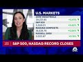 S&P 500 and Nasdaq notch record closes as Microsoft, Apple and Amazon hit record highs