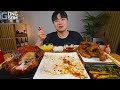 ASMR MUKBANG | Fried Chicken, fried Back Ribs, black bean noodles Korean Food recipe ! eating