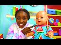 Baby Born doll & Mermaid doll in the pool | Kids' videos with baby dolls & pool toys for kids
