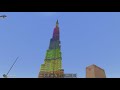 Minecraft Rainbow Burj Khalifa built