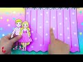 Paper Dolls Dress Up - Rainbow Rapunzel & Blue Elsa Need To New Hair -Barbie Transformation Handmade