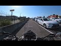 Gridlocked motorcycle lanesplitting (sped up & condensed version)