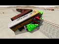 Impossible Hill Climb Rail Tracks Vs Trains Crossing - BeamNG.Drive