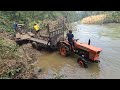 The tractor drowned while crossing the river at high water