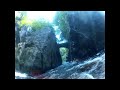 Cliff jump into waterfall pool - The Hermitage, Dunkeld, Scotland