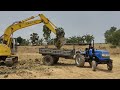 JCB 3dx loading Mud in Trolley with 2 Sonalika Di 47 Rx | sonalika 4 by 4 tractor