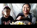 Chicken Curry With Buffalo intestine Local Potato and Boil leaves|Alokali mix vlog|North East India