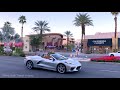 [4K] El Paseo in Palm Desert, California - Sunset Walking Tour - Classic Vintage Cars Driving